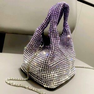 Shiny handbag with sparkling diamonds
